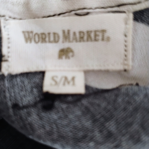 World Market Goa Harem Jumpsuit Black Baggy Romper Abstract Artsy S/M SIZE 2-8 - Picture 8 of 12